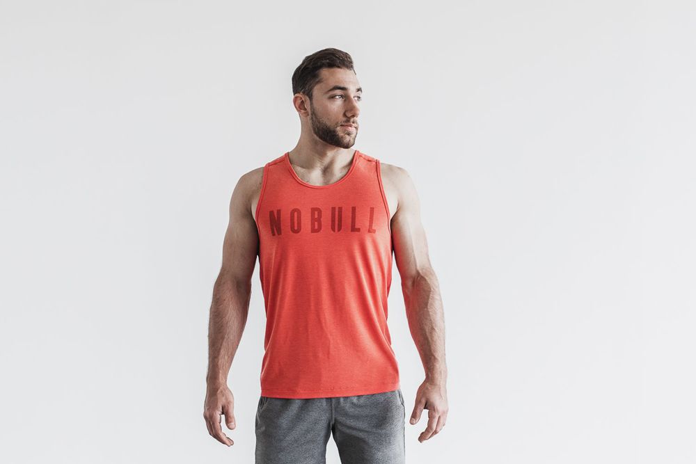 NOBULL Men's Tank Tops - Red Alert - Ireland (3951HNMFR)